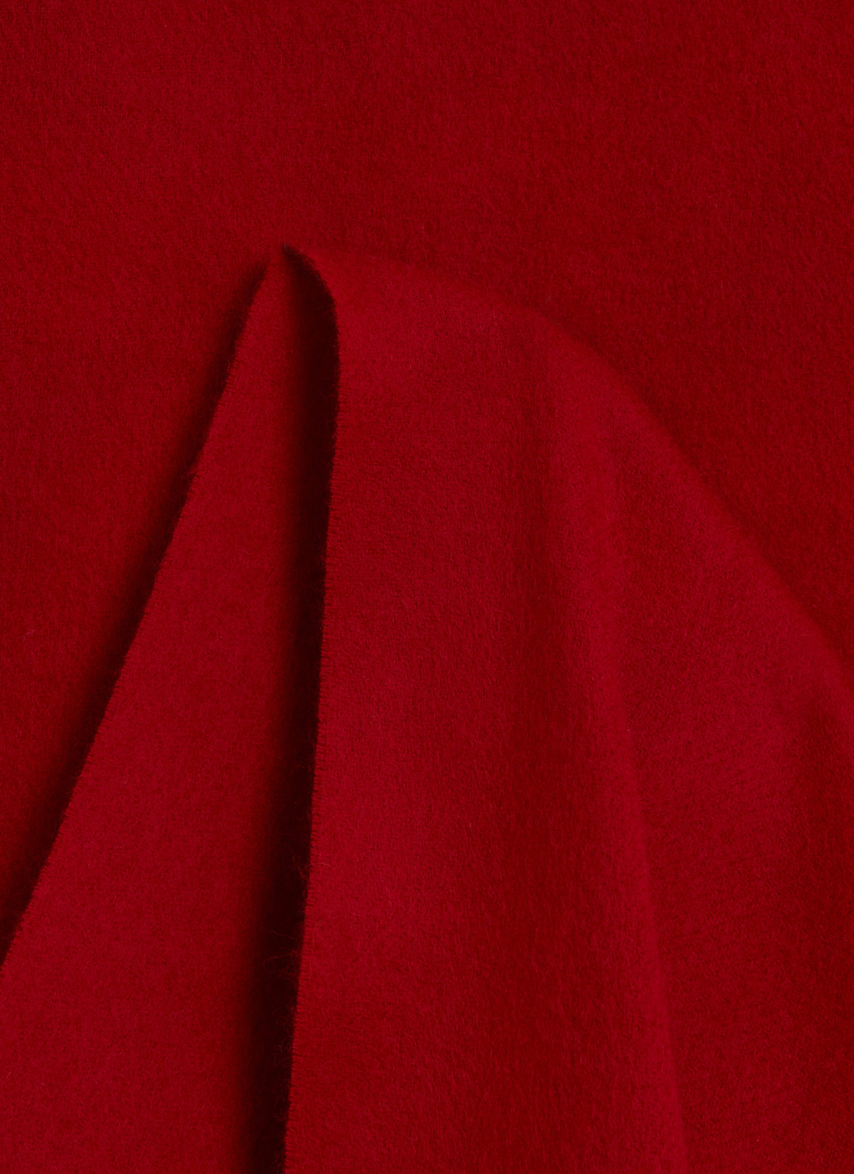 Men's Long Wool Scarf - Embroidered - Red