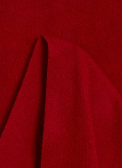 Men's Long Wool Scarf - Embroidered - Red