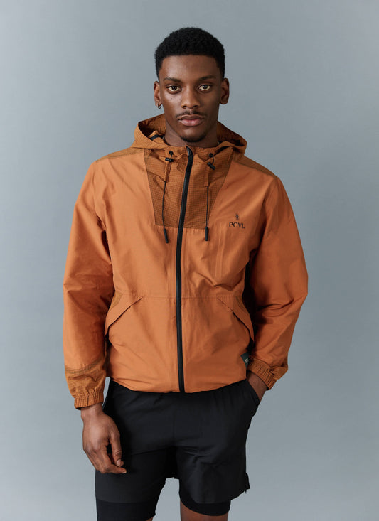 Men's PCVL Zip Through Water Resistant Jacket - Rust