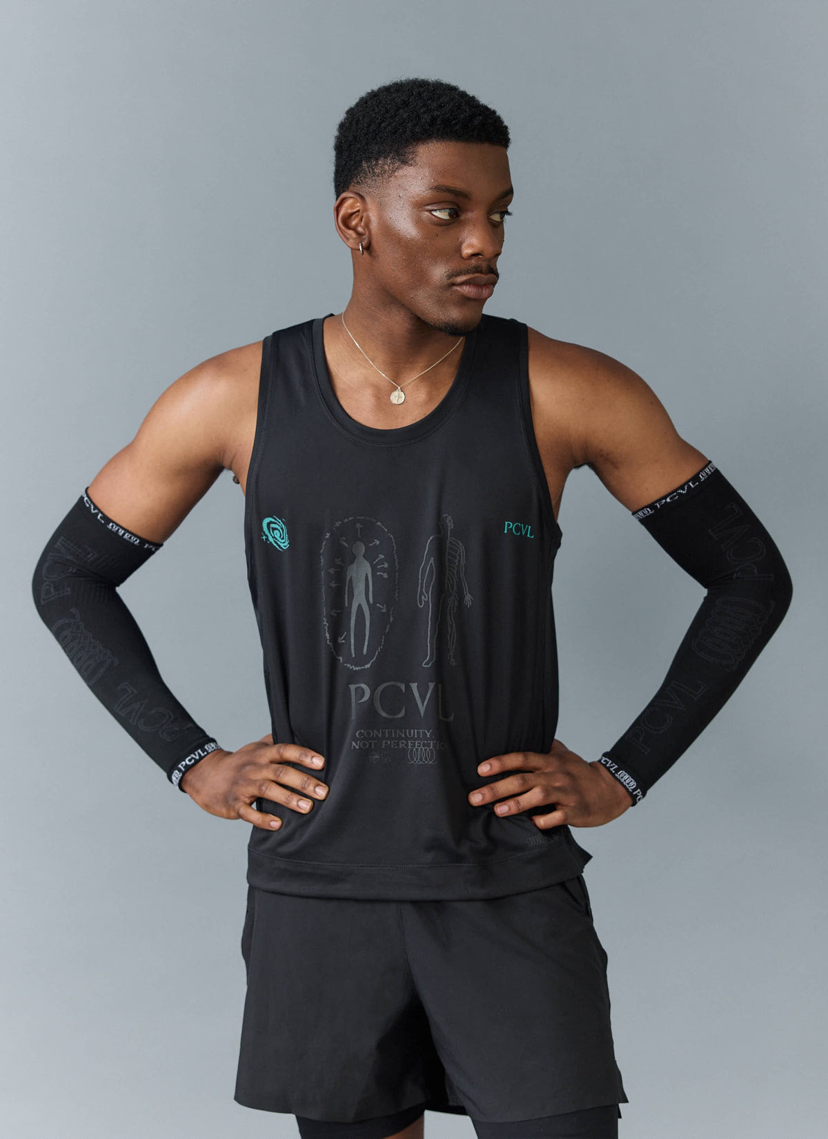 Men's Arm Compression Sleeves - PCVL - Black