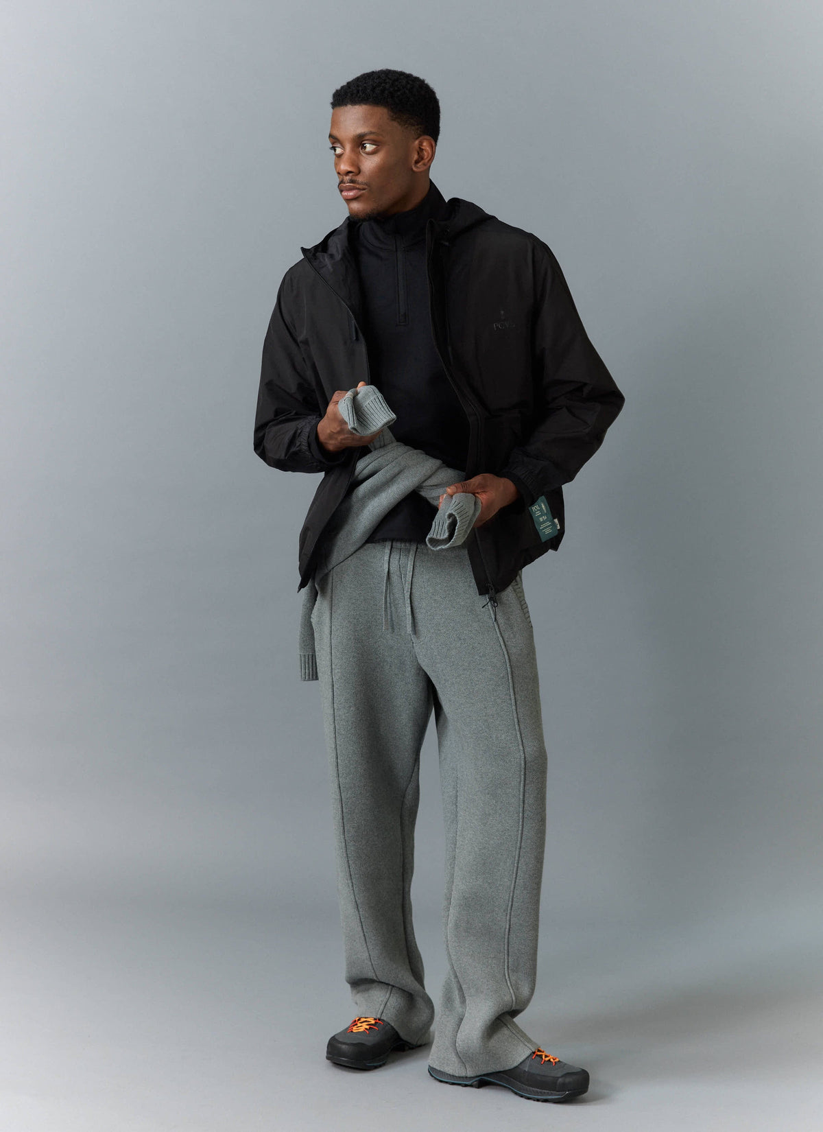 Men's Water Resistant Jacket - Black PCVL Zip Through