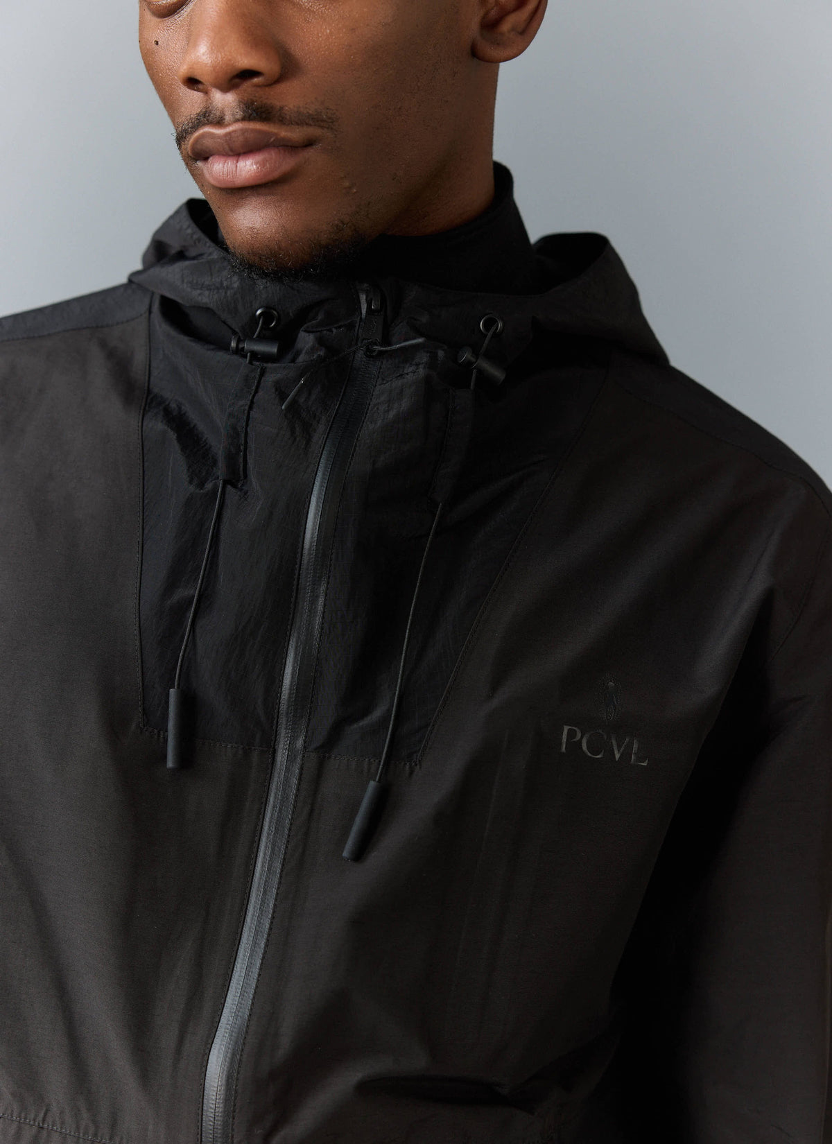 Men's Water Resistant Jacket - Black PCVL Zip Through