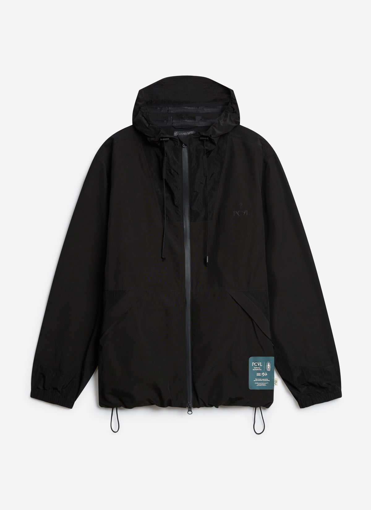 Men's Water Resistant Jacket - Black PCVL Zip Through