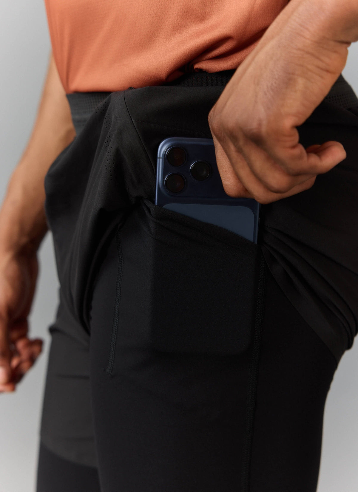 Men's 2 in 1 Running Shorts - Black PCVL
