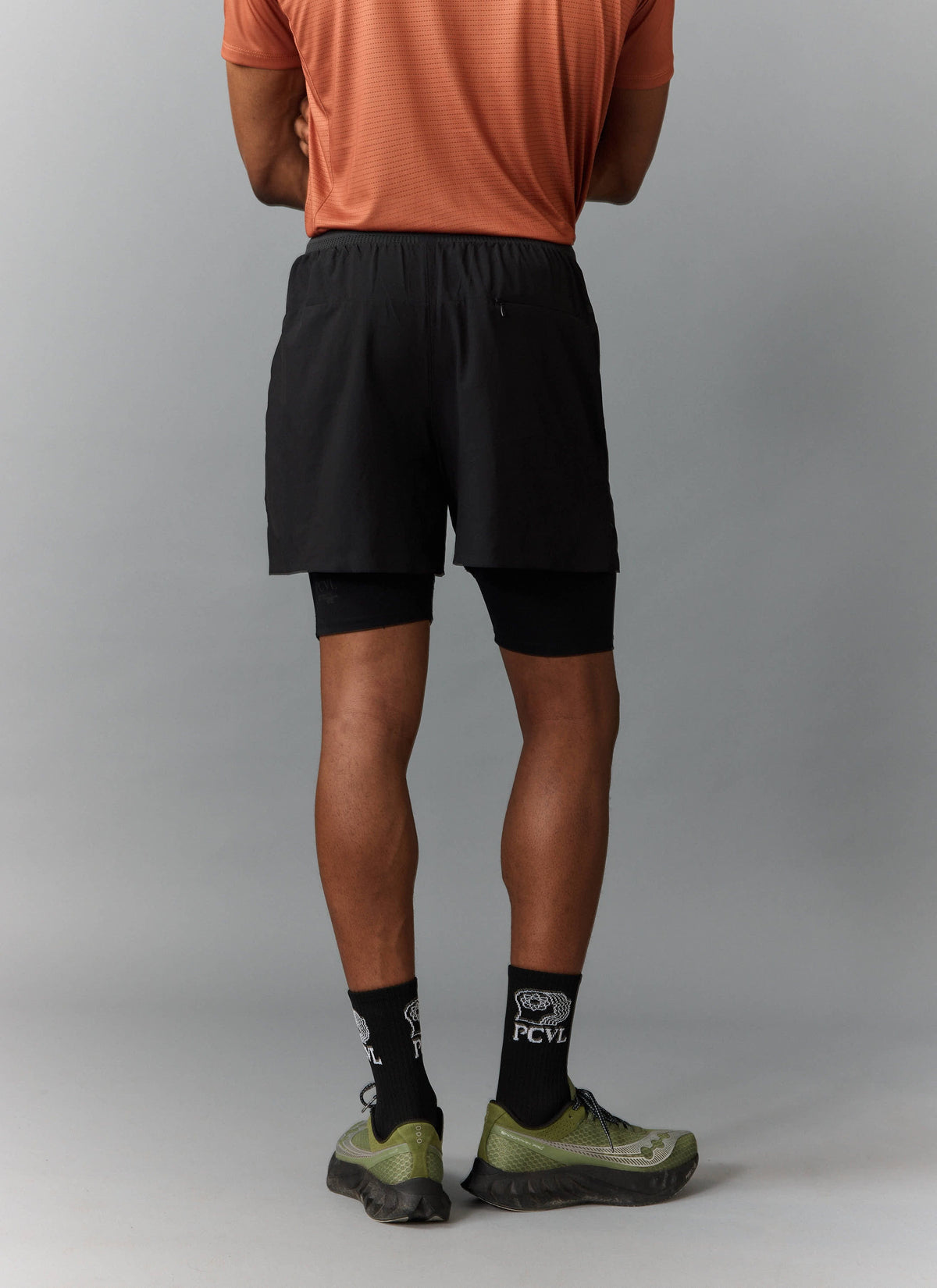 Men's 2 in 1 Running Shorts - Black PCVL