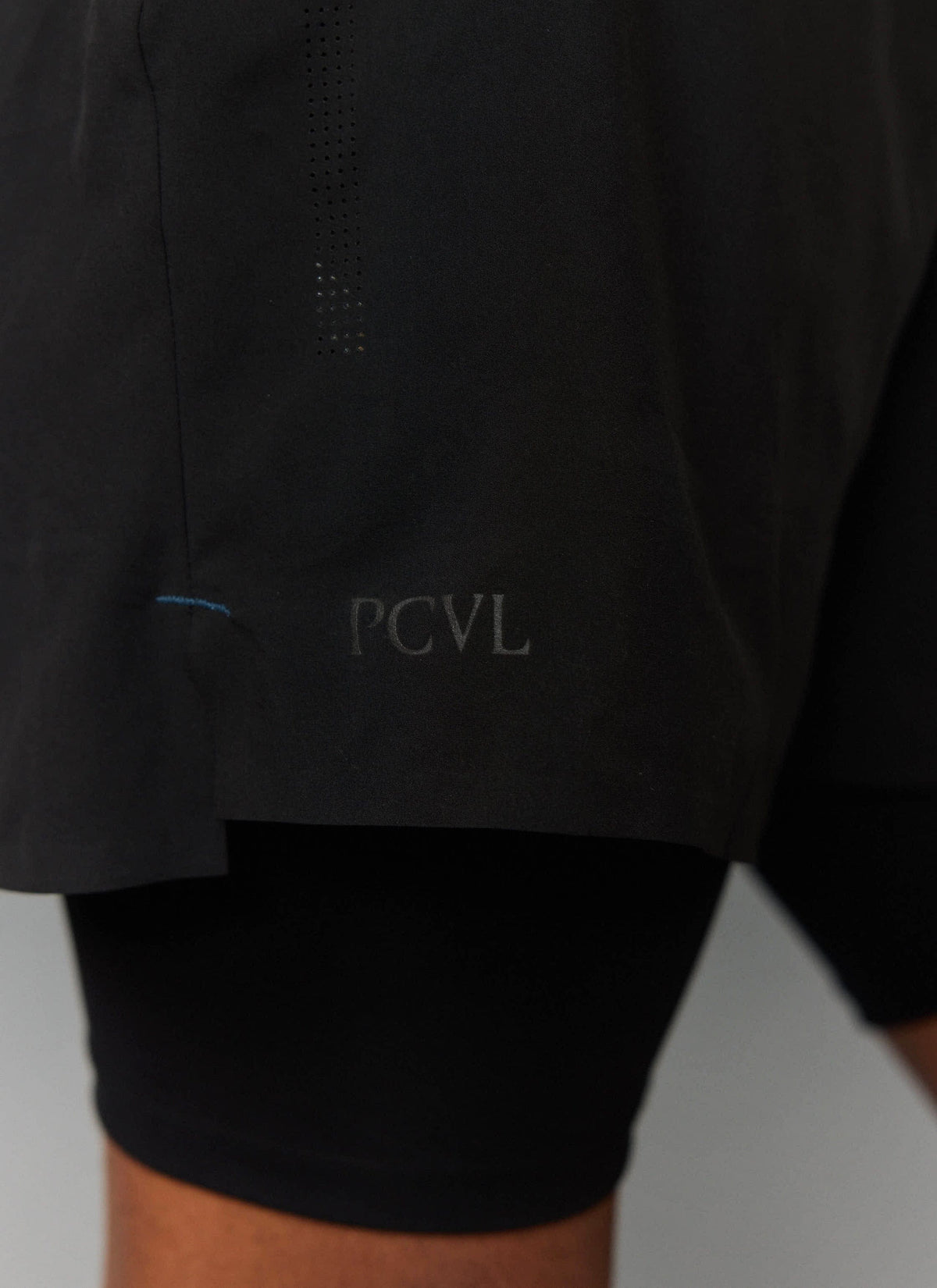 Men's 2 in 1 Running Shorts - Black PCVL