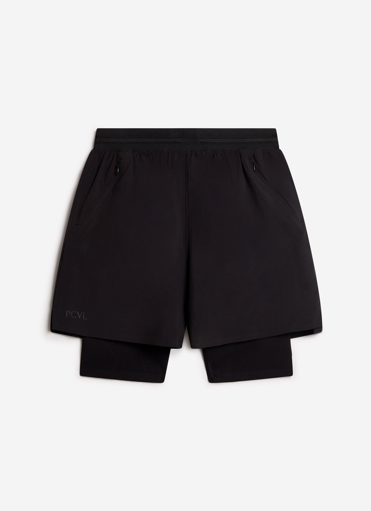 Men's 2 in 1 Running Shorts - Black PCVL