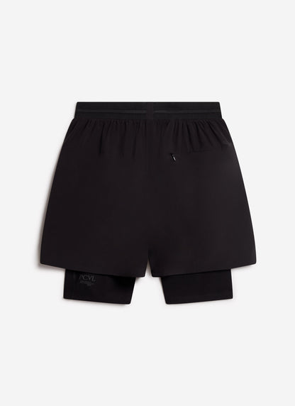 Men's 2 in 1 Running Shorts - Black PCVL