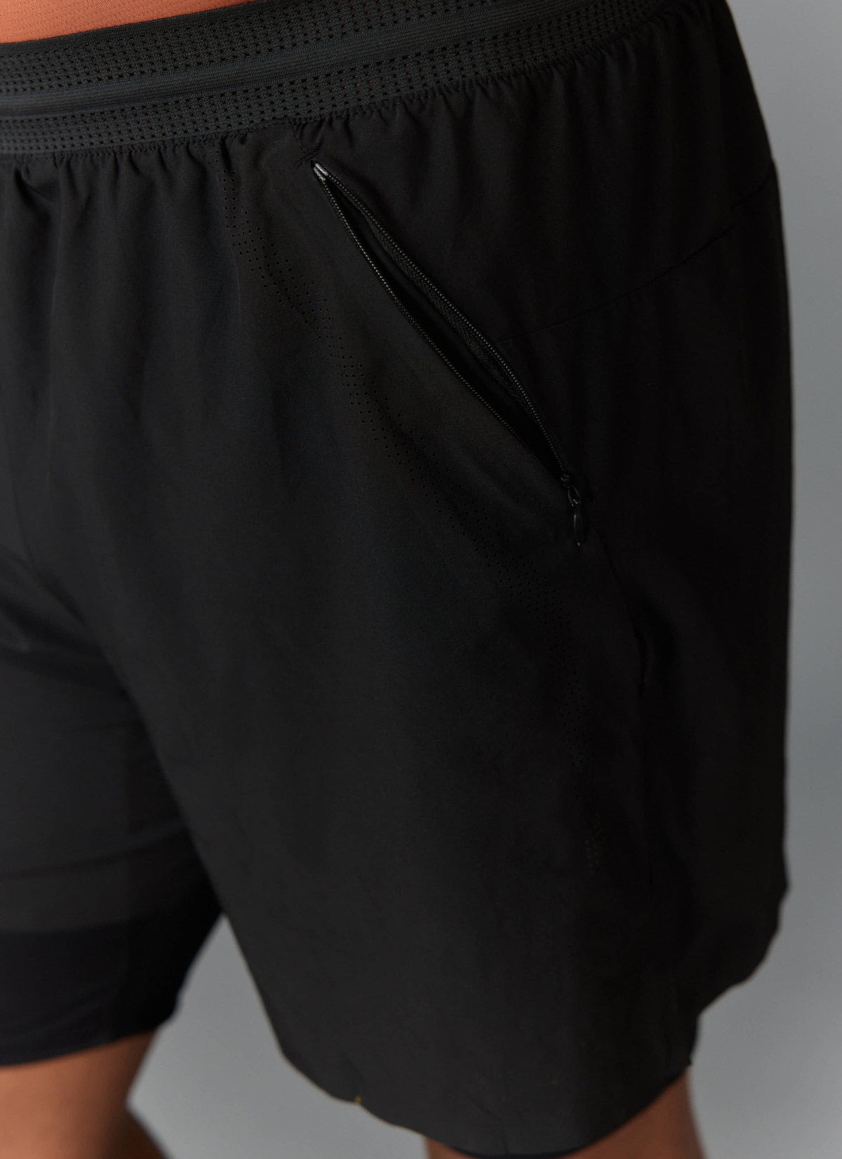Men's 2 in 1 Running Shorts - Black PCVL