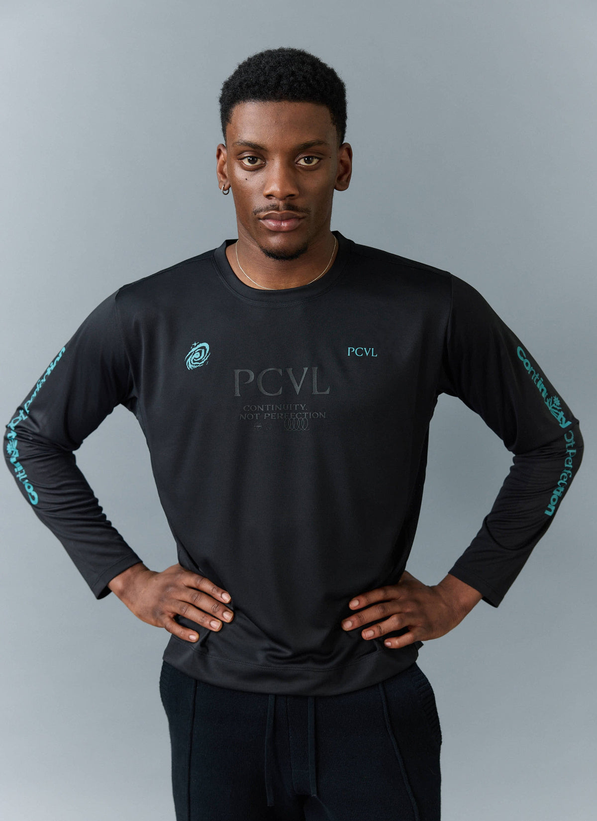 Men's Long Sleeve Performance Top - PCVL Printed - Black