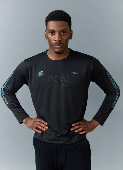 Men's Long Sleeve Performance Top - PCVL Printed - Black