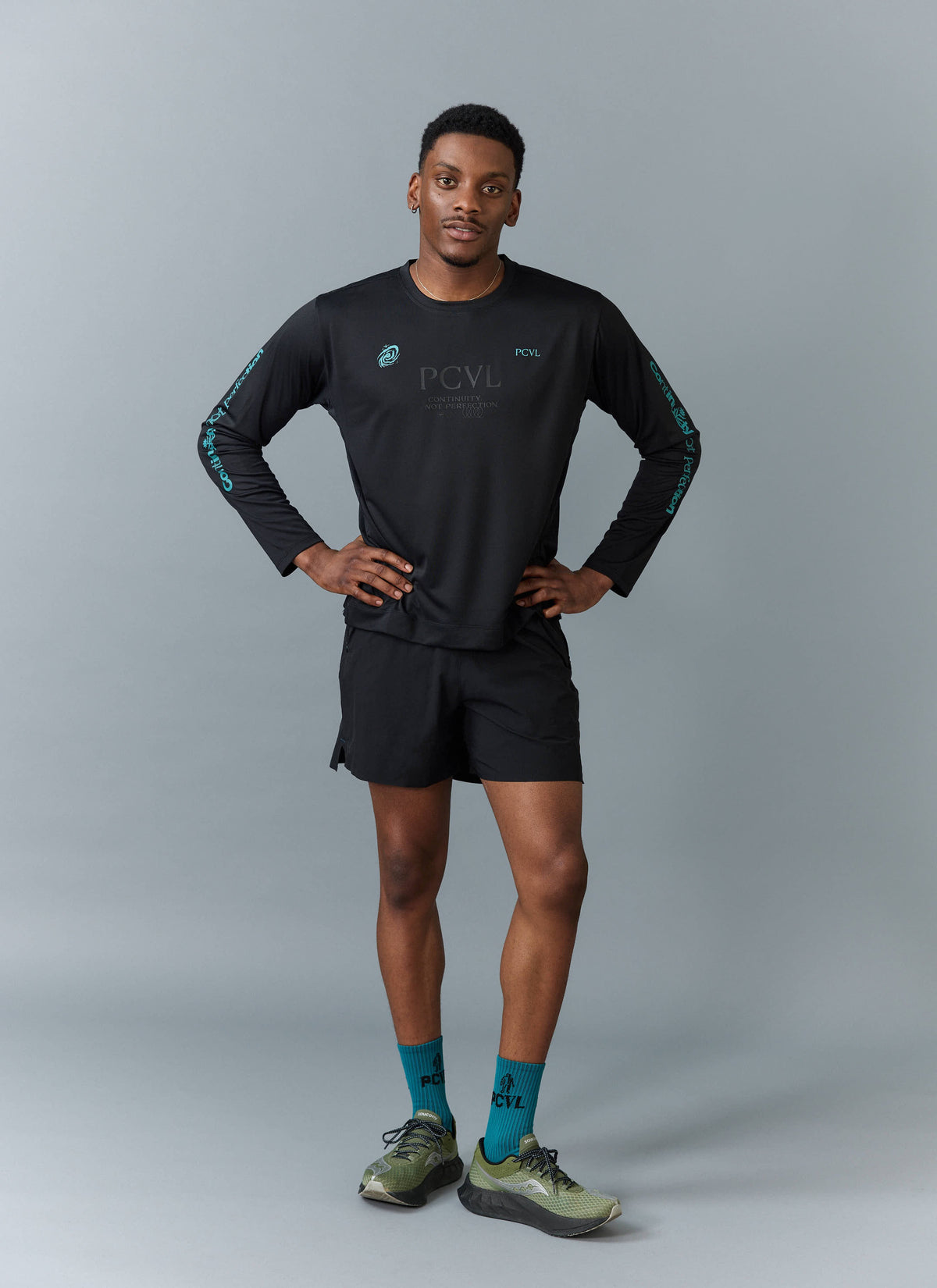 Men's Long Sleeve Performance Top - PCVL Printed - Black