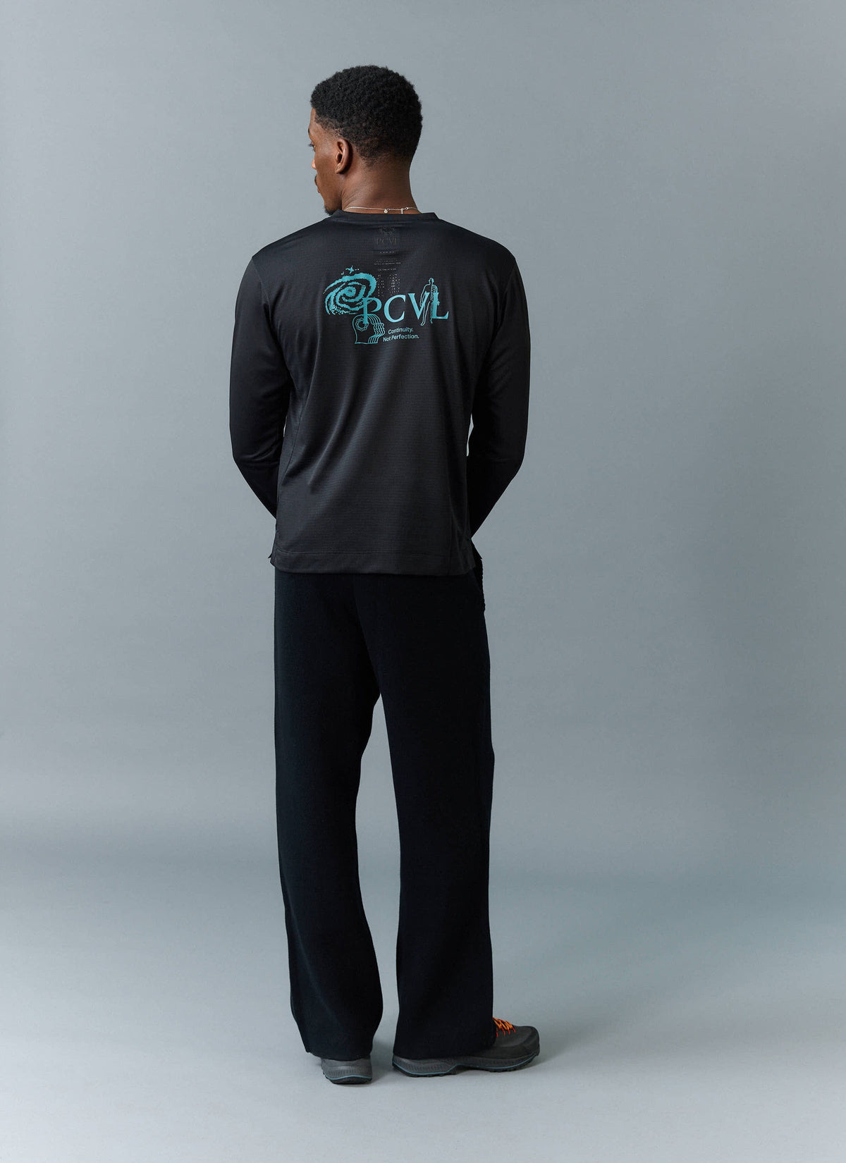 Men's Long Sleeve Performance Top - PCVL Printed - Black