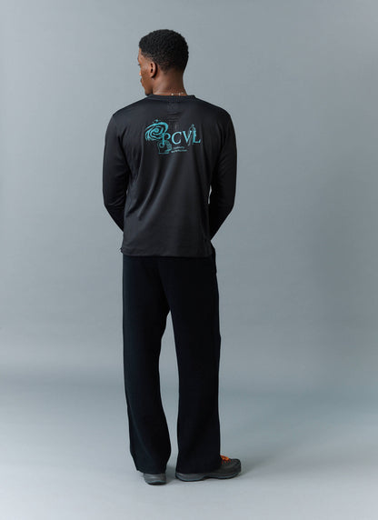 Men's Long Sleeve Performance Top - PCVL Printed - Black