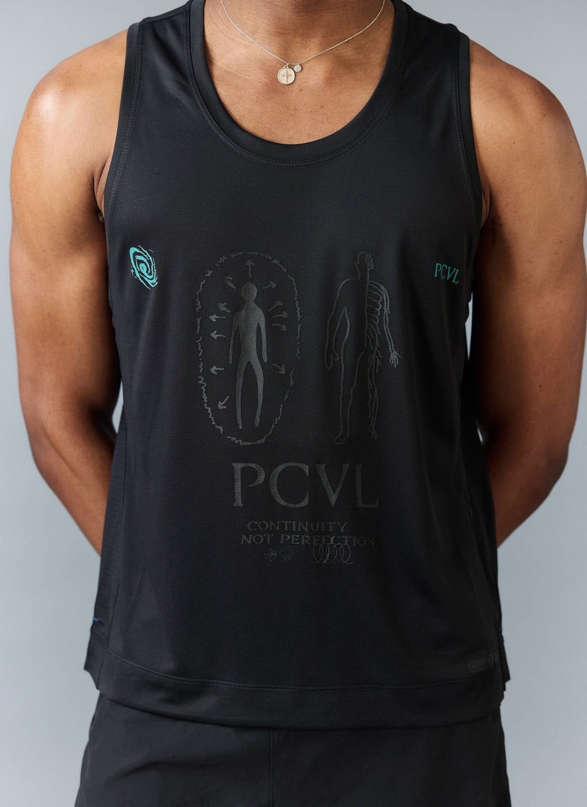 Men's Running Vest - PCVL Technical Printed - Black