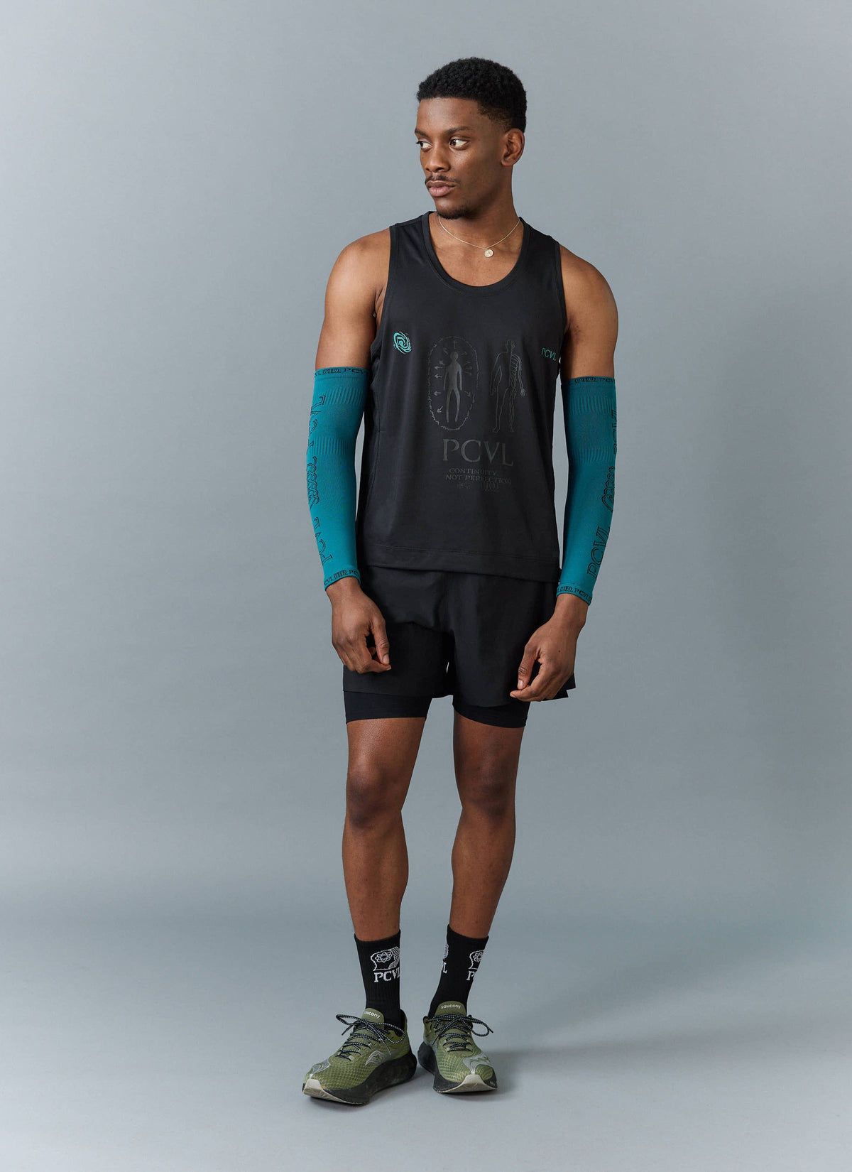 Men's Running Vest - PCVL Technical Printed - Black