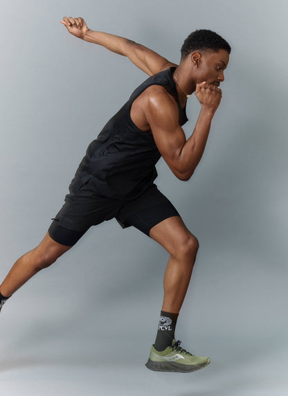 Men's Running Vest - PCVL Technical Printed - Black