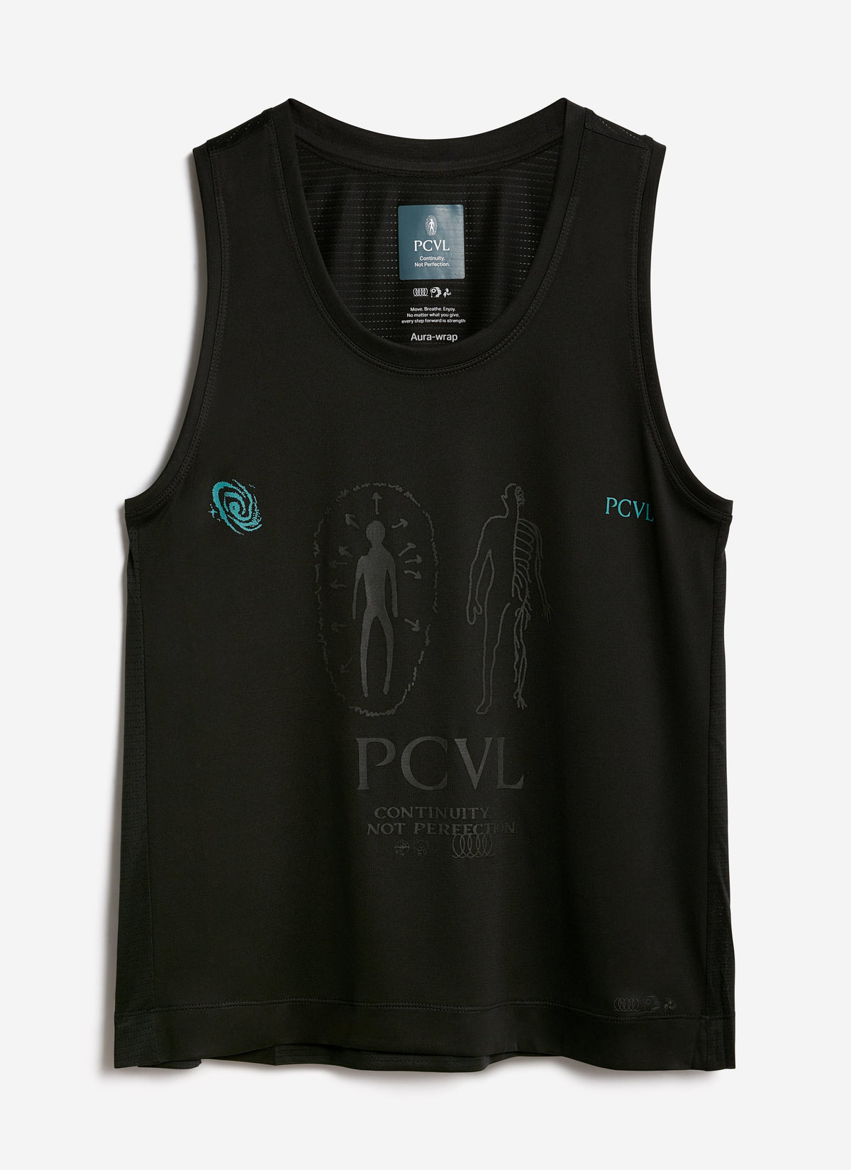 Men's Running Vest - PCVL Technical Printed - Black