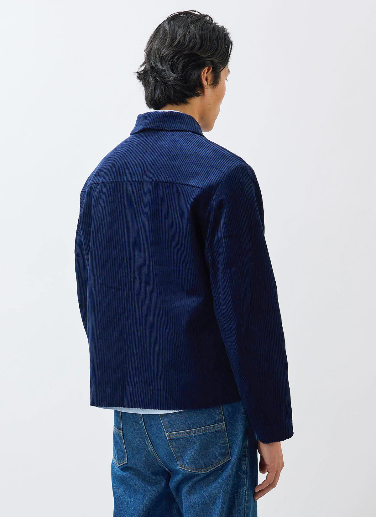 Men's Corduroy Overshirt - Shacket - Cotton - Navy Blue