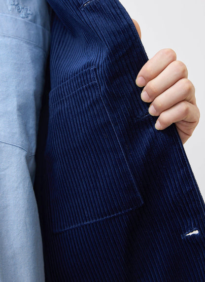 Men's Corduroy Overshirt - Shacket - Cotton - Navy Blue