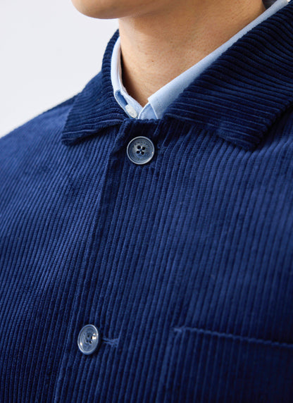 Men's Corduroy Overshirt - Shacket - Cotton - Navy Blue