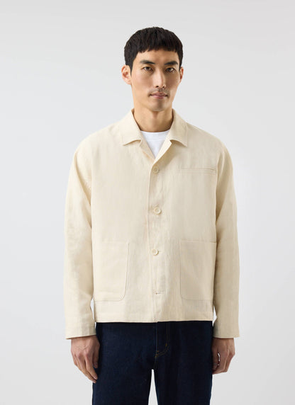 Relaxed Linen Overshirt - Stone