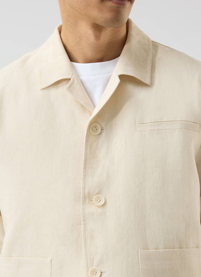 Relaxed Linen Overshirt - Stone