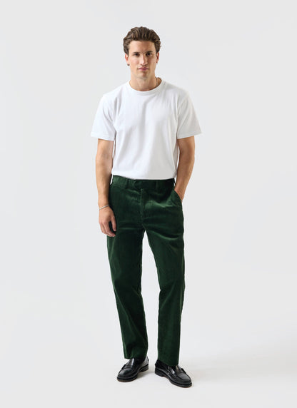 Tailored Chunky Cord Trousers - Forest
