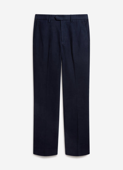 Tailored Moleskin Straight Leg Trousers - Navy