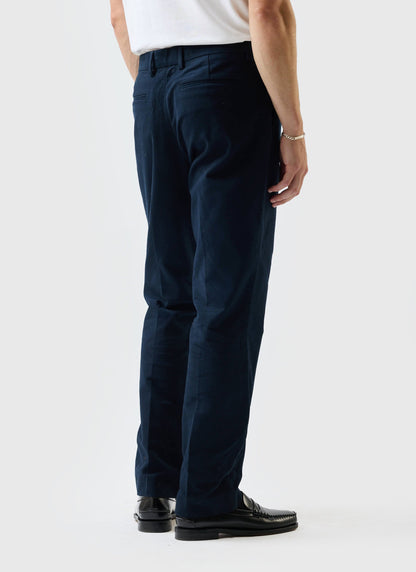 Tailored Moleskin Straight Leg Trousers - Navy