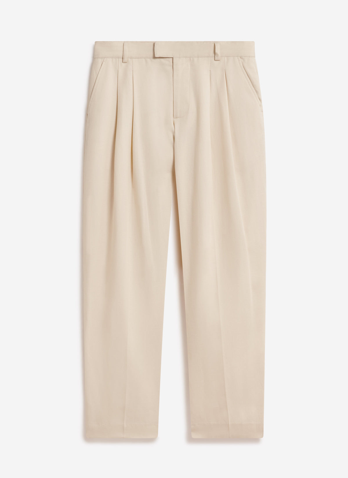 Men's Pleated Tailored Trousers - Suit Trousers - Percival x Warren - Ecru Cream