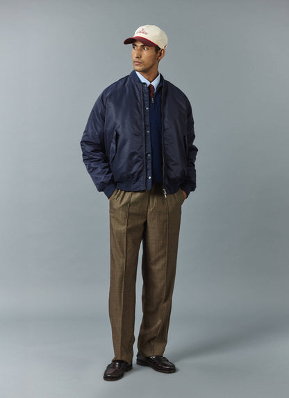 Grounds Relaxed Trousers - Herringbone Wool - Oak
