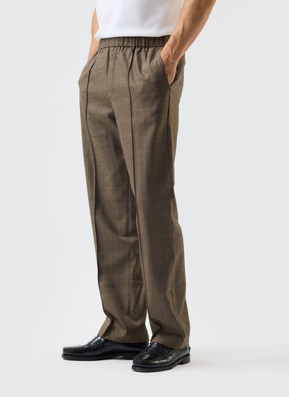 Grounds Relaxed Trousers - Herringbone Wool - Oak