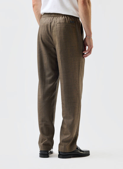 Grounds Relaxed Trousers - Herringbone Wool - Oak