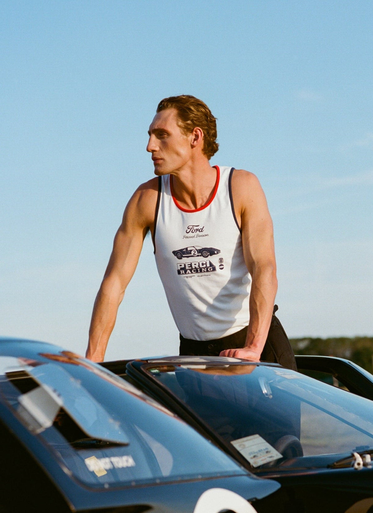 Men's GT40 Vest - Ford x Percival - Organic Cotton - White