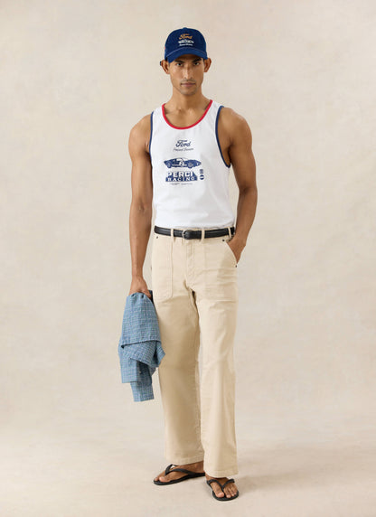 Men's GT40 Vest - Ford x Percival - Organic Cotton - White