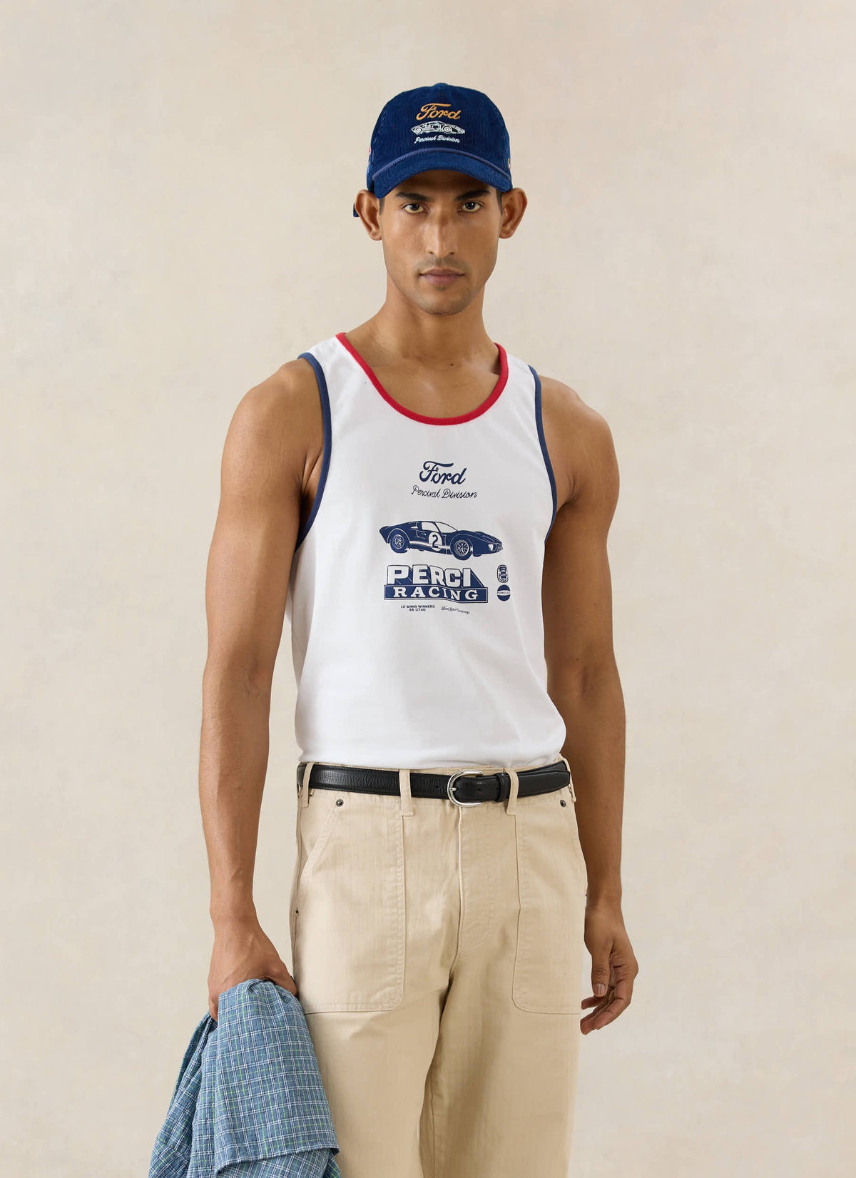 Men's GT40 Vest - Ford x Percival - Organic Cotton - White