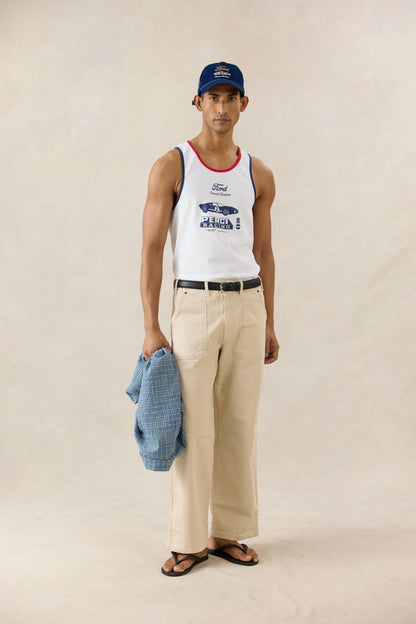 Men's GT40 Vest - Ford x Percival - Organic Cotton - White