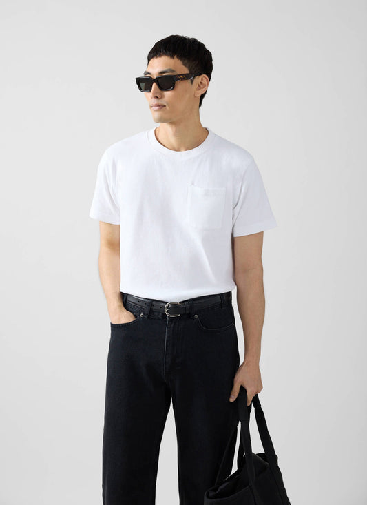 Short Sleeve Pocket T Shirt - Organic Cotton - White