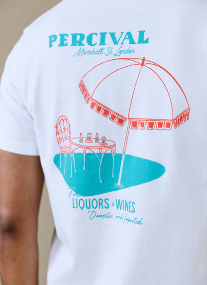 Men's Graphic T Shirt - Fine Wines - Cotton - White
