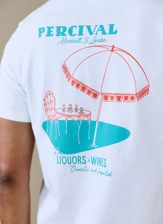 Men's Graphic T Shirt - Fine Wines - Cotton - White