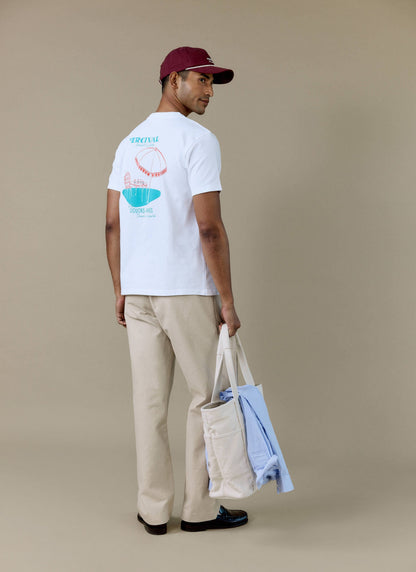 Men's Graphic T Shirt - Fine Wines - Cotton - White