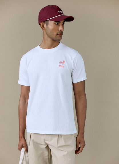 Men's Graphic T Shirt - Fine Wines - Cotton - White