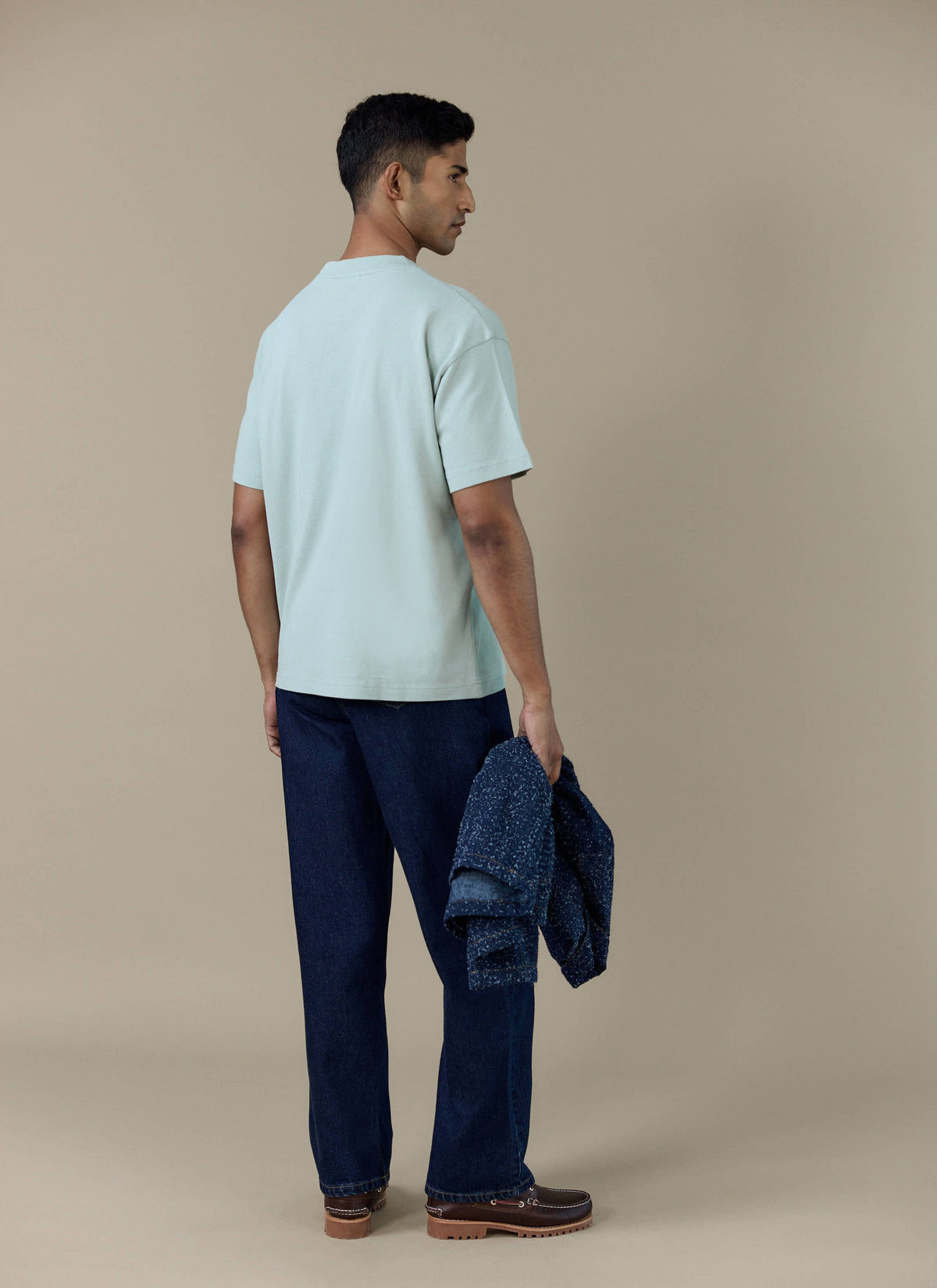 Men's T Shirt - Perci Script - Embroidered Organic Cotton - Sage