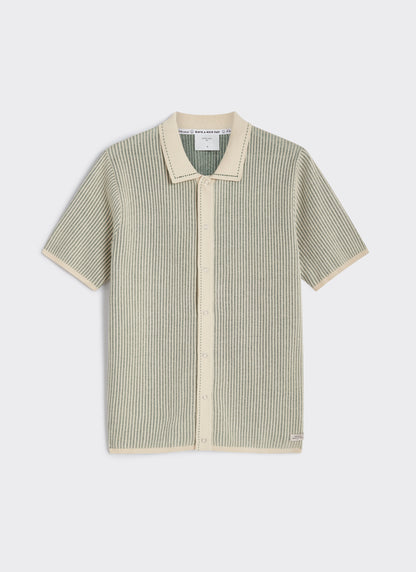 Men's Knitted Polo Shirt - Dixon - Cotton - Cream