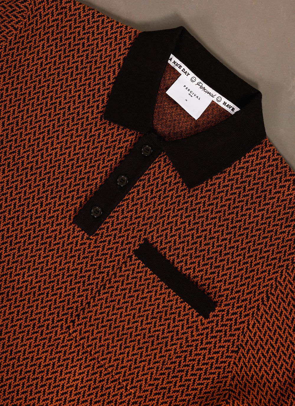 Men's Knitted Polo Shirt - Short Sleeve - Espresso Brown