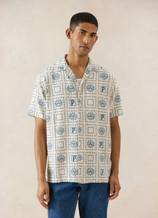 Solis Heaton Cuban Shirt - Linen Blend - Cream