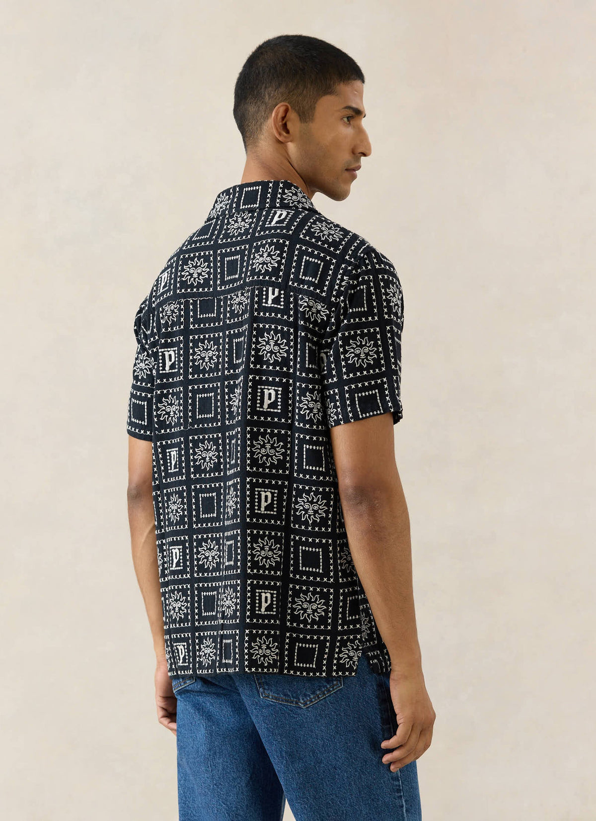 Men's Solis Heaton Cuban Shirt - Linen Blend - Black