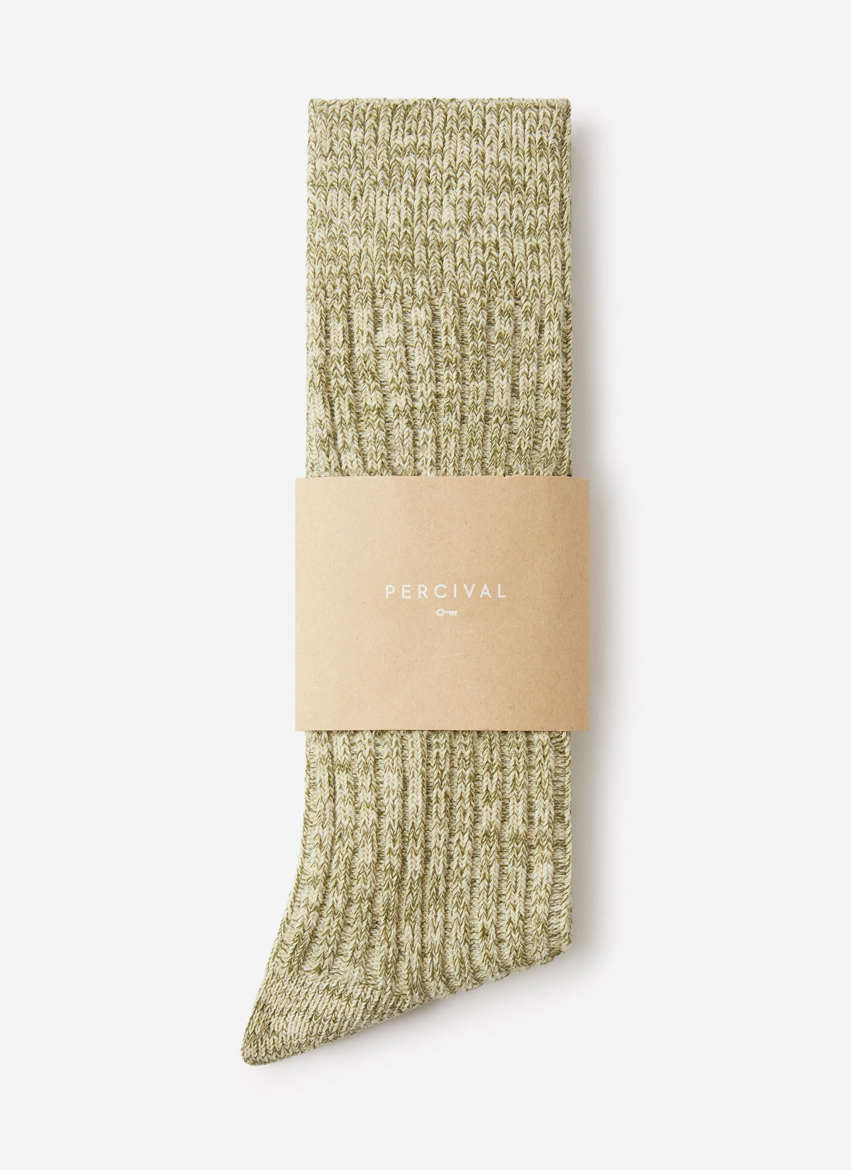 Men's Ribbed Marl Socks - Cotton - Fern Green