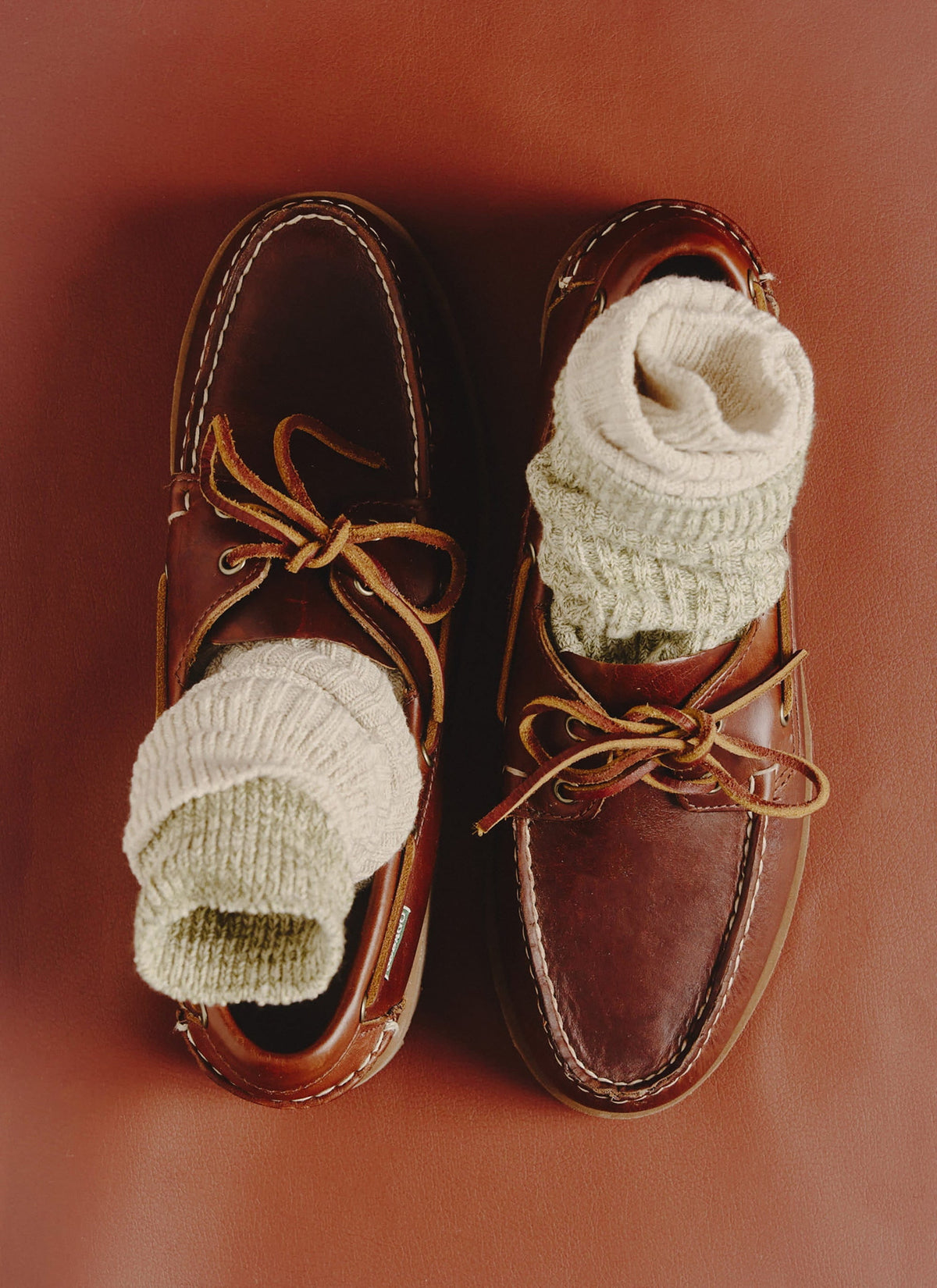 Men's Ribbed Marl Socks - Cotton - Fern Green